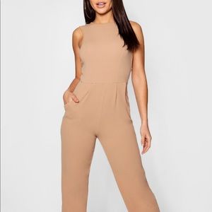 Boohoo nude colored jumpsuit